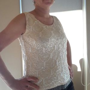 JEWELED KNIT TANK TOP